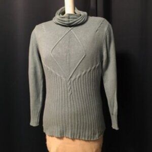 Aqua Blue Cleo 100% Cotton Cowl neck Pullover Sweater